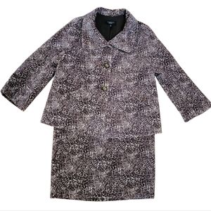 Talbots Leopard Print Faux Fur Retro‎ Style Suit Women's 8